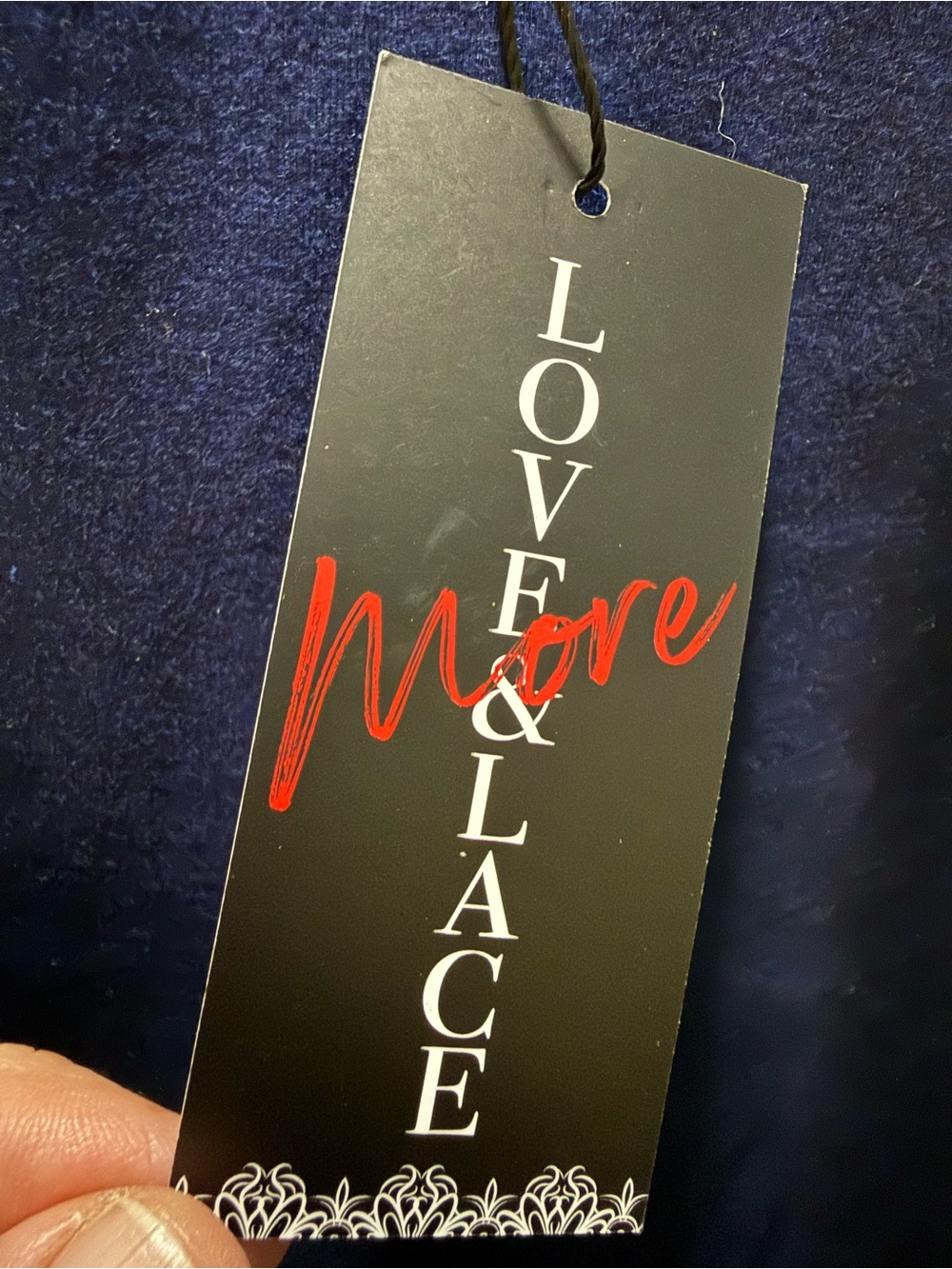Navy Short-Sleeve Top with 'Love' Rhinestone Script (nwt)-small - Picture 7 of 11